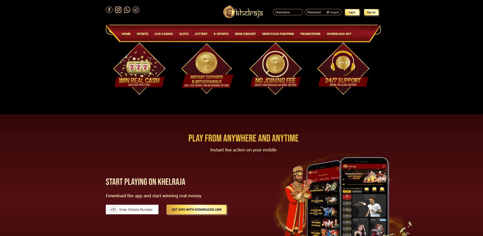 white label casino red and gold design template